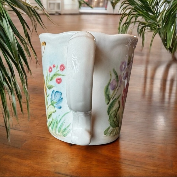 Maxcera Rabbit & Floral Ceramic Mug – Cottagecore Spring Easter Tea Cup - Picture 3 of 10